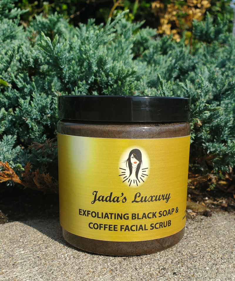JADA'S LUXURY - EXFOLIATING BLACK SOAP & COFFEE FACIAL SCRUB