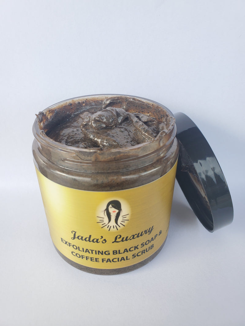 JADA'S LUXURY - EXFOLIATING BLACK SOAP & COFFEE FACIAL SCRUB