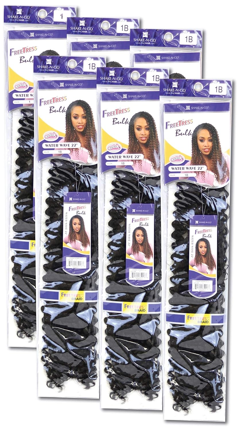 Freetress Braids WATER WAVE 22" - 6 Packs - Synthetic Crochet Braiding Hair - CHEBE PRODUCTS