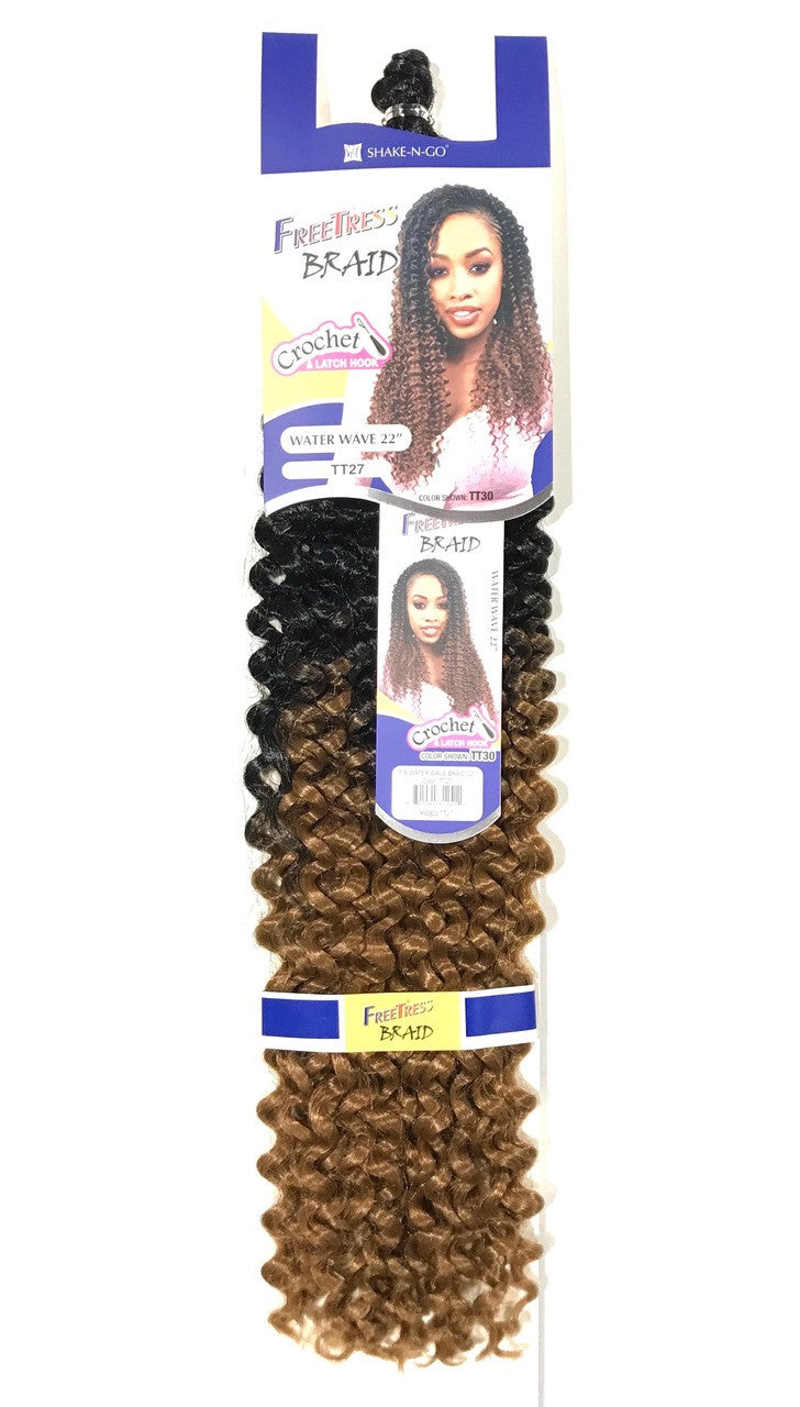 Freetress Braids WATER WAVE 22" - 6 Packs - Synthetic Crochet Braiding Hair - CHEBE PRODUCTS