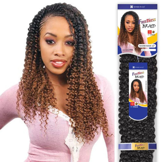 Freetress Braids WATER WAVE 22" - 6 Packs - Synthetic Crochet Braiding Hair - CHEBE PRODUCTS
