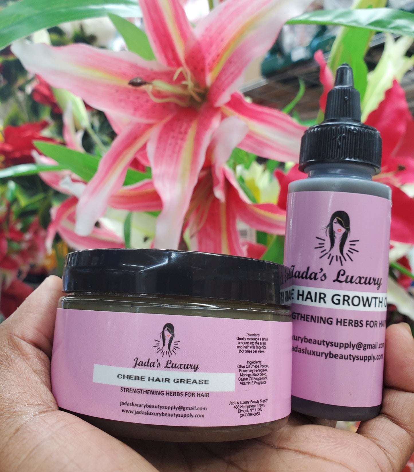 JADA'S LUXURY CHEBE HAIR OIL & CHEBE HAIR GREASE TRAVEL SET CHEBE